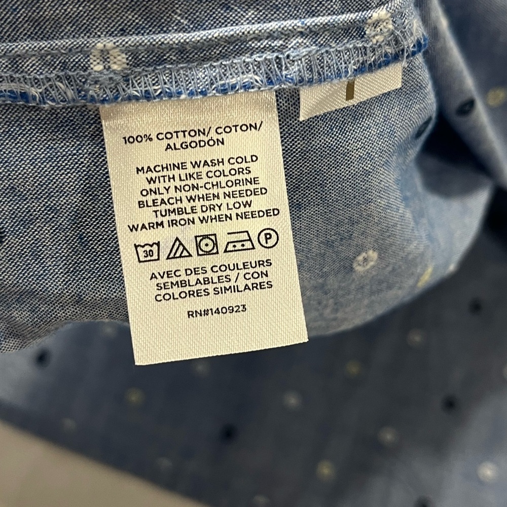 LOFT CLIP CHAMBRAY TIERED SWING DRESS NEW WITH TAG (a310) - Picture 5 of 14
